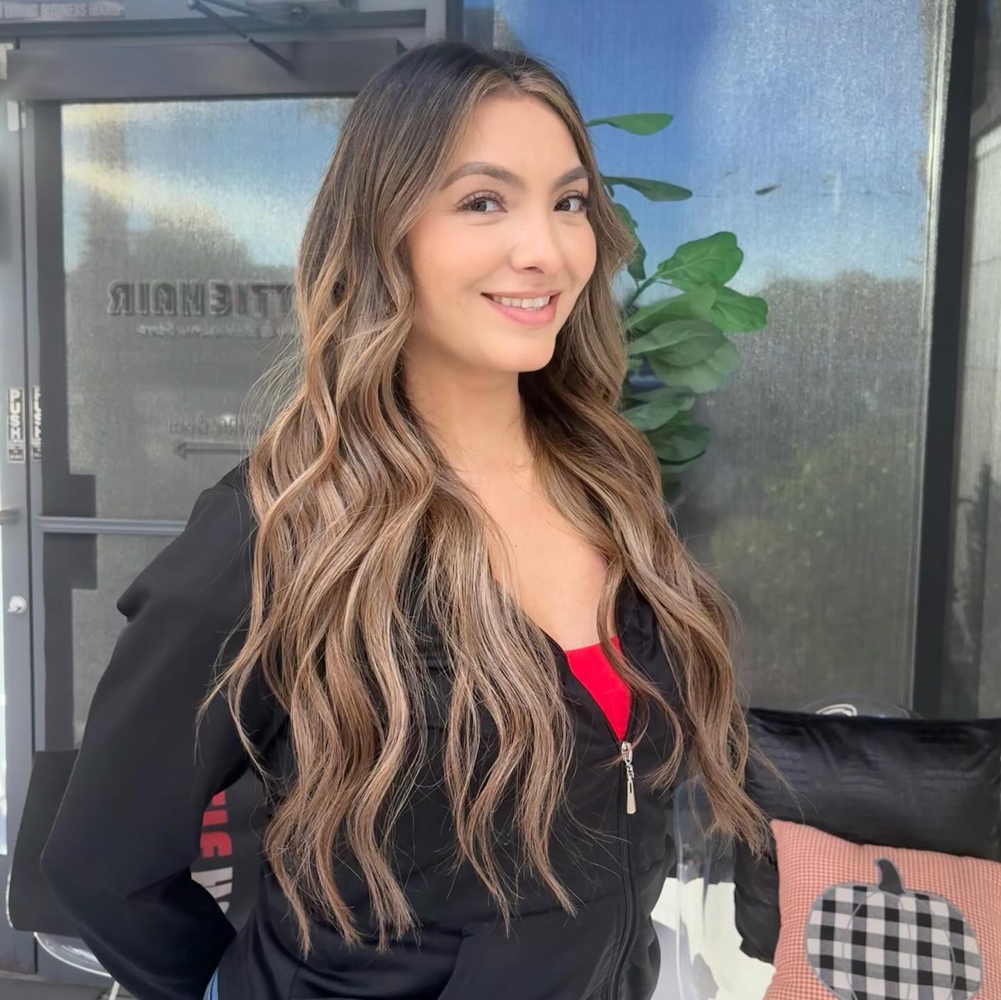 Balayage Hair Color with Curly Styling