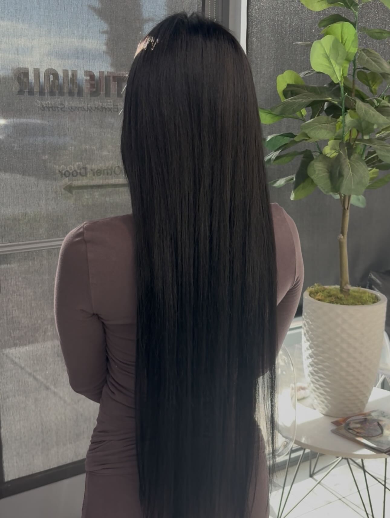 Blonde to Black Color Transformation with 26" Tape-In Extensions